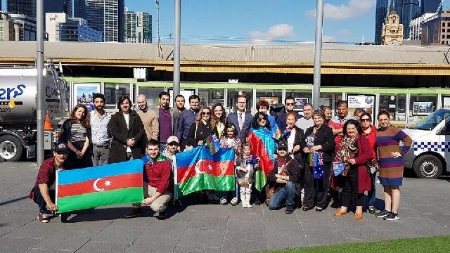 Azərbaycan bayrağının qaldırılması mərasimi keçirilib