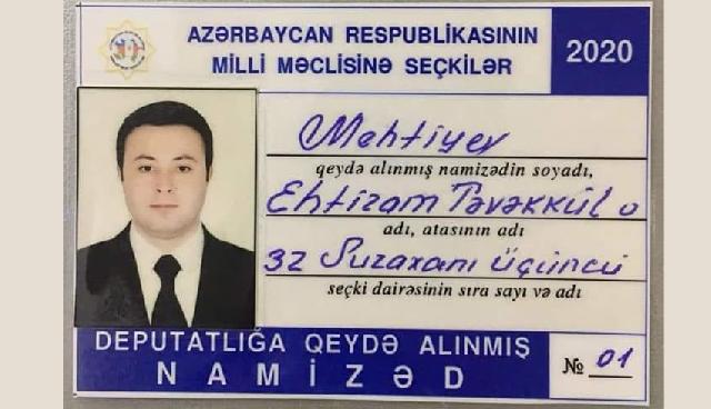 Ehtiram Mehtiyevin deputatlığa namizədliyi təsdiqləndi