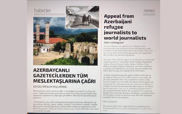 Azərbaycanlı qaçqın-köçkün jurnalistləri dünya jurnalistlərinə müraciəti yayıldı