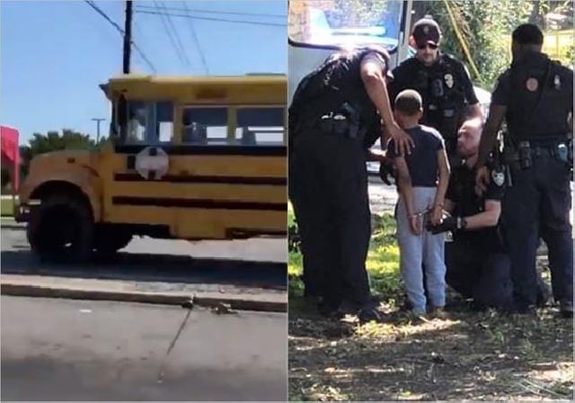 ABŞ-da 11 yaşlı uşaq məktəb avtobusunu qaçırdı - VİDEO