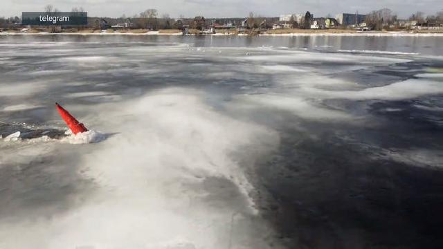 Üzən su nişanı buzu parçaladı