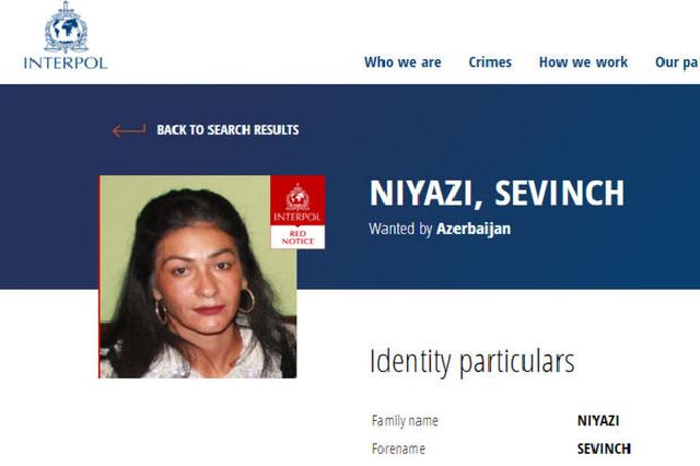 Azərbaycan bu qadını beynəlxalq axtarışa verdi