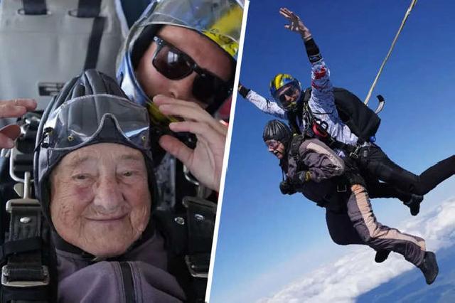 103 yaşında paraşütlə tullandı