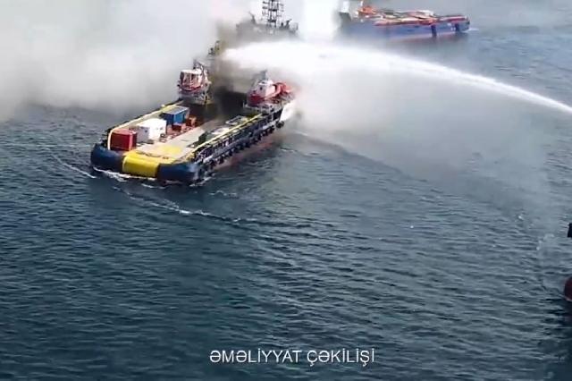 Xəzərdəki yanğın hələ də DAVAM EDİR